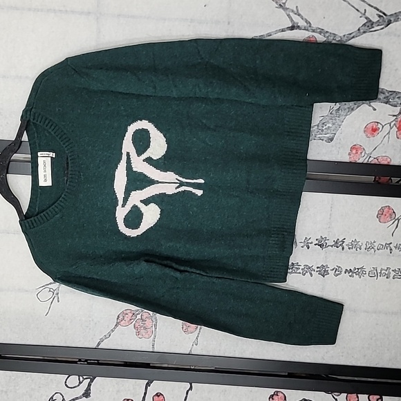 Rachel Antonoff RANDY'S REPRODUCTIVE SYSTEM SWEATER EMERALD Size Medium - Picture 3 of 9